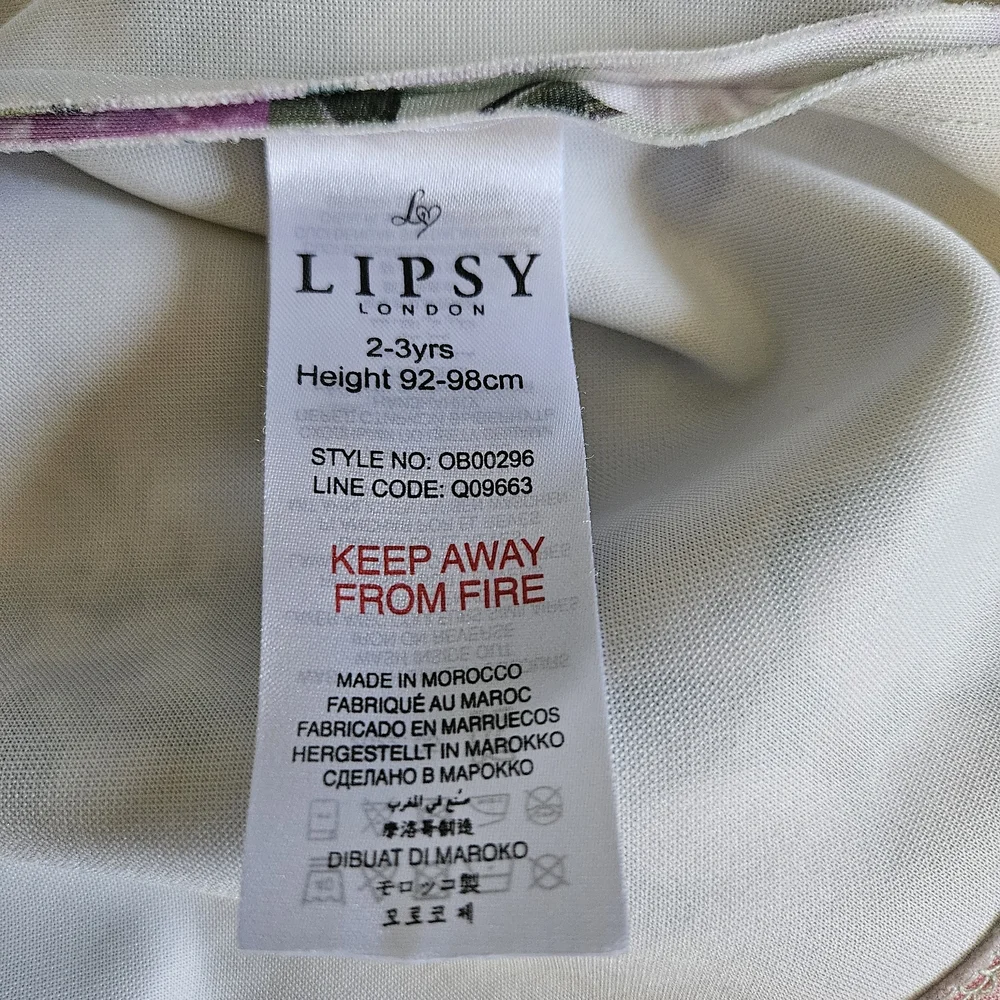 Lipsy Floral Kids Dress - Mint and Lavender Size 2Y-3Y
